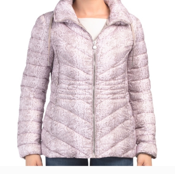Bernardo snake print puffer jacket size large NWOT - Picture 1 of 9